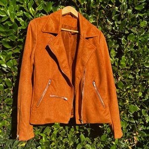 Faux Suede Moto Jacket | Sz L